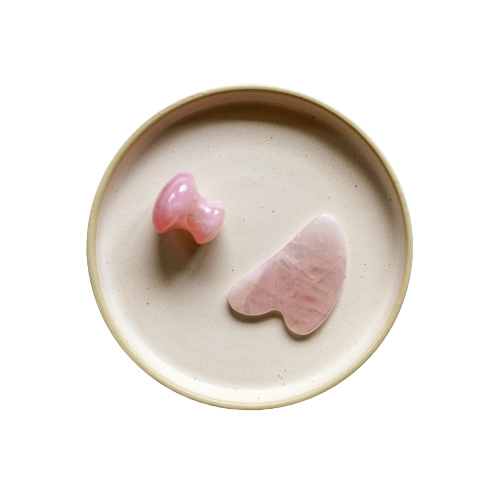 GUA SHA Mushroom Pink Quartz - Amour & Harmonie